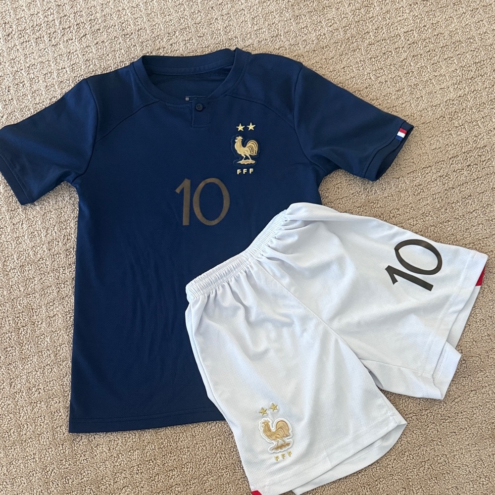 France Mbappe Youth Soccer Jersey Set